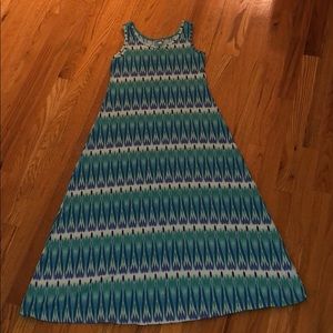 maxi blue tie dye dress